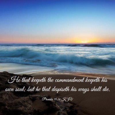 Picture 03 - Proverbs 19:16 KJV - He that keepeth the commandment keepeth his own - Bible Verse Picture