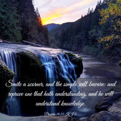 Picture 03 - Proverbs 19:25 KJV - Smite a scorner, and the simple will beware: and - Bible Verse Picture