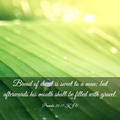 Picture 03 - Proverbs 20:17 KJV - Bread of deceit is sweet to a man; but afterwards - Bible Verse Picture