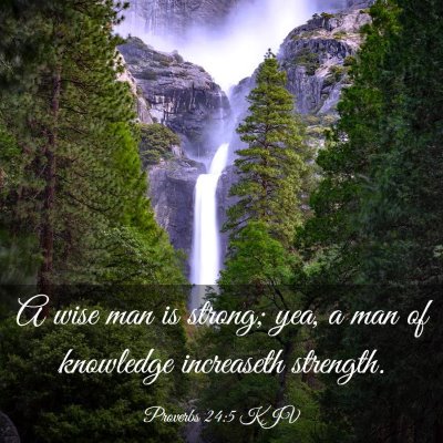 Picture 03 - Proverbs 24:5 KJV - A wise man is strong; yea, a man of knowledge - Bible Verse Picture