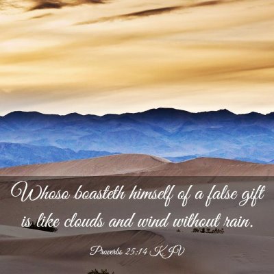 Picture 03 - Proverbs 25:14 KJV - Whoso boasteth himself of a false gift is like - Bible Verse Picture