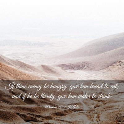 Picture 03 - Proverbs 25:21 KJV - If thine enemy be hungry, give him bread to eat; - Bible Verse Picture