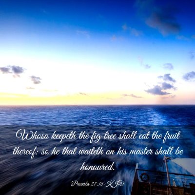 Picture 03 - Proverbs 27:18 KJV - Whoso keepeth the fig tree shall eat the fruit - Bible Verse Picture