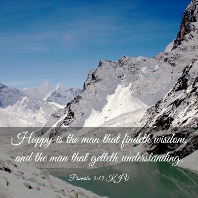 Picture 03 - Proverbs 3:13 KJV - Happy is the man that findeth wisdom, and the man - Bible Verse Picture
