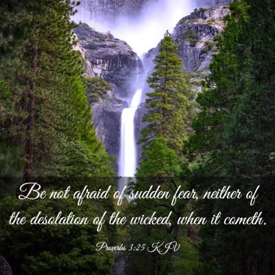 Picture 03 - Proverbs 3:25 KJV - Be not afraid of sudden fear, neither of the - Bible Verse Picture