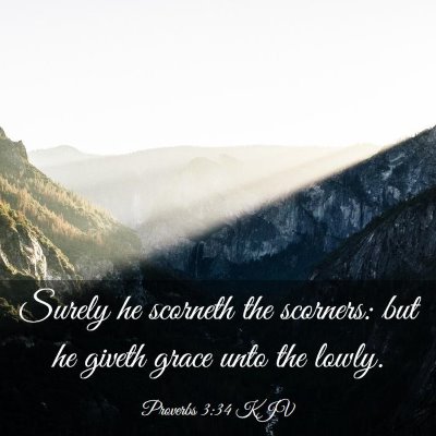 Picture 03 - Proverbs 3:34 KJV - Surely he scorneth the scorners: but he giveth - Bible Verse Picture