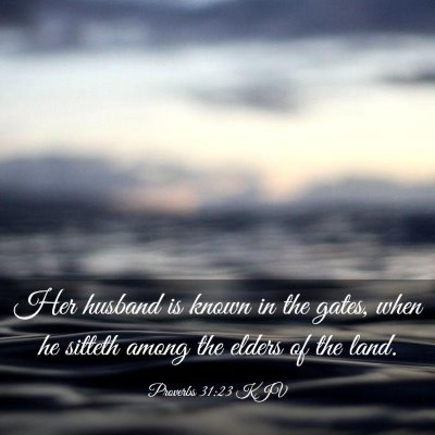 Picture 03 - Proverbs 31:23 KJV - Her husband is known in the gates, when he - Bible Verse Picture