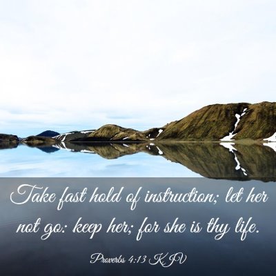 Picture 03 - Proverbs 4:13 KJV - Take fast hold of instruction; let her not go: - Bible Verse Picture