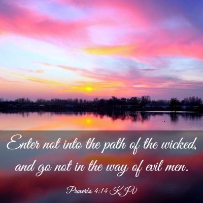 Picture 03 - Proverbs 4:14 KJV - Enter not into the path of the wicked, and go not - Bible Verse Picture
