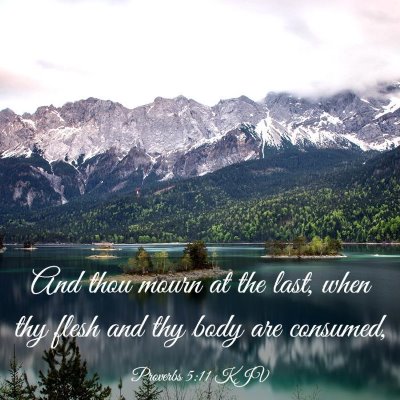 Picture 03 - Proverbs 5:11 KJV - And thou mourn at the last, when thy flesh and - Bible Verse Picture