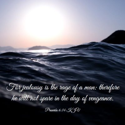Picture 03 - Proverbs 6:34 KJV - For jealousy is the rage of a man: therefore he - Bible Verse Picture