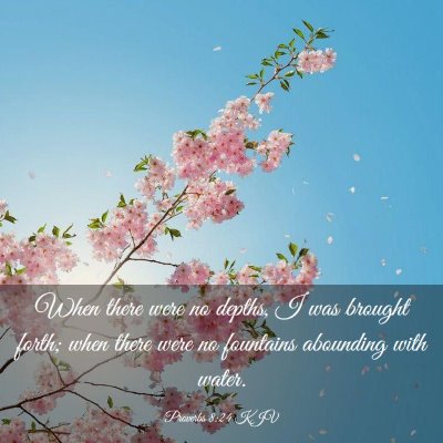 Picture 03 - Proverbs 8:24 KJV - When there were no depths, I was brought forth; - Bible Verse Picture