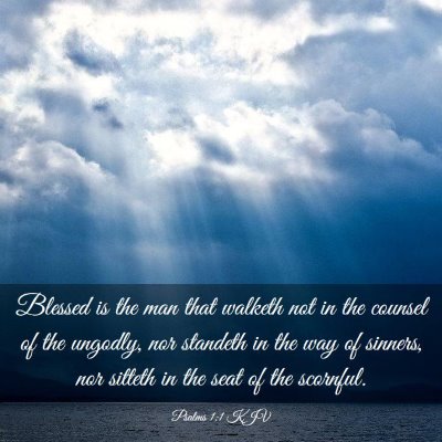 Picture 03 - Psalms 1:1 KJV - Blessed is the man that walketh not in the - Bible Verse Picture