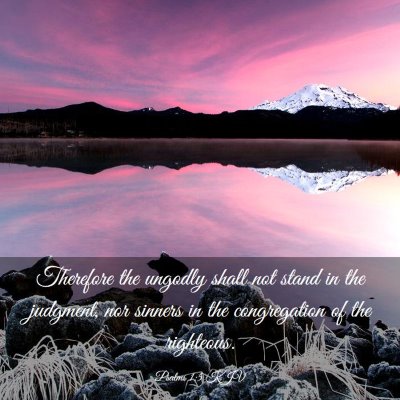 Picture 03 - Psalms 1:5 KJV - Therefore the ungodly shall not stand in the - Bible Verse Picture