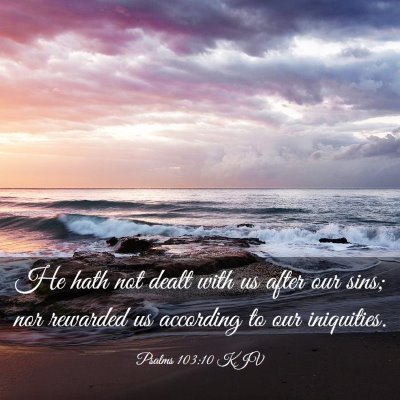 Picture 03 - Psalms 103:10 KJV - He hath not dealt with us after our sins; nor - Bible Verse Picture