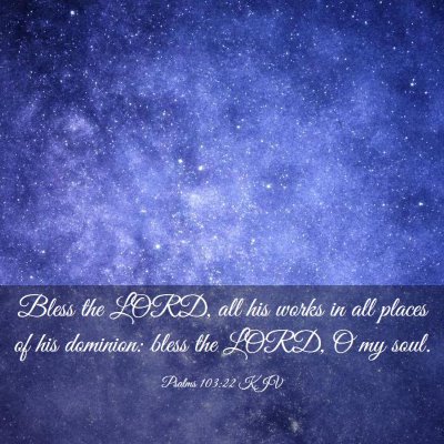 Picture 03 - Psalms 103:22 KJV - Bless the LORD, all his works in all places of - Bible Verse Picture
