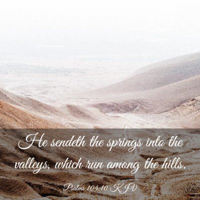Picture 03 - Psalms 104:10 KJV - He sendeth the springs into the valleys, which - Bible Verse Picture