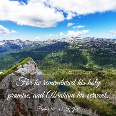 Picture 03 - Psalms 105:42 KJV - For he remembered his holy promise, and Abraham - Bible Verse Picture