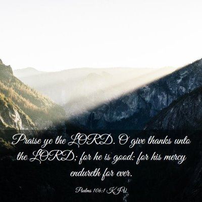 Picture 03 - Psalms 106:1 KJV - Praise ye the LORD. O give thanks unto the LORD; - Bible Verse Picture