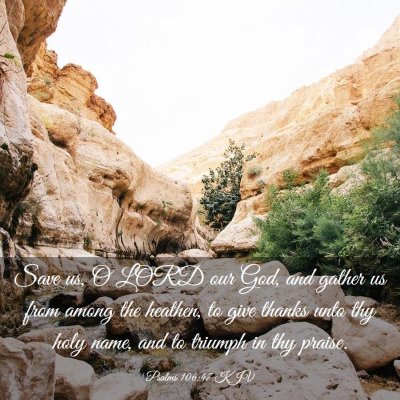 Picture 03 - Psalms 106:47 KJV - Save us, O LORD our God, and gather us from among - Bible Verse Picture