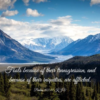 Picture 03 - Psalms 107:17 KJV - Fools because of their transgression, and because - Bible Verse Picture