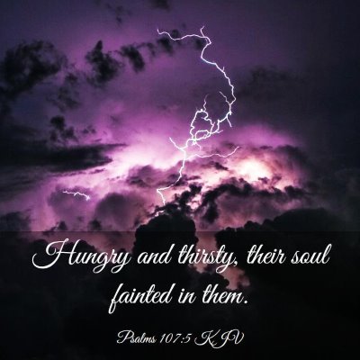 Picture 03 - Psalms 107:5 KJV - Hungry and thirsty, their soul fainted in - Bible Verse Picture
