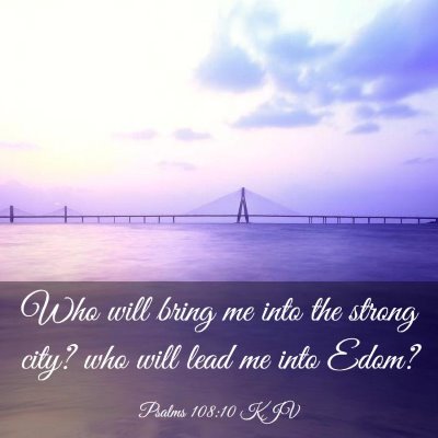 Picture 03 - Psalms 108:10 KJV - Who will bring me into the strong city? who will - Bible Verse Picture