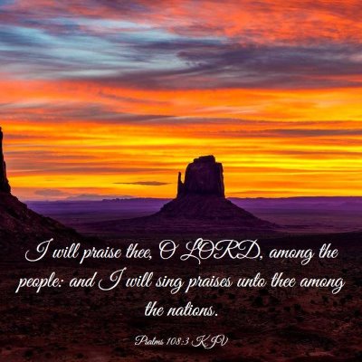 Picture 03 - Psalms 108:3 KJV - I will praise thee, O LORD, among the people: and - Bible Verse Picture