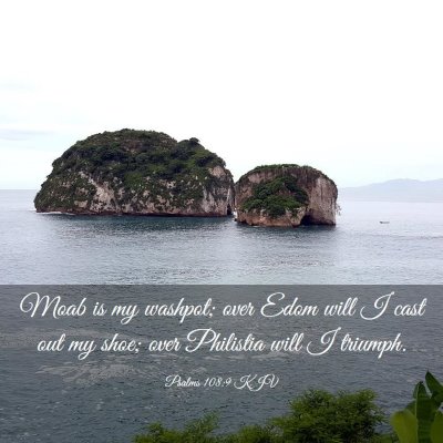 Picture 03 - Psalms 108:9 KJV - Moab is my washpot; over Edom will I cast out my - Bible Verse Picture