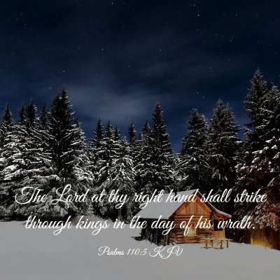 Picture 03 - Psalms 110:5 KJV - The Lord at thy right hand shall strike through - Bible Verse Picture