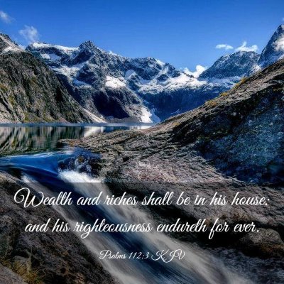 Picture 03 - Psalms 112:3 KJV - Wealth and riches shall be in his house: and his - Bible Verse Picture