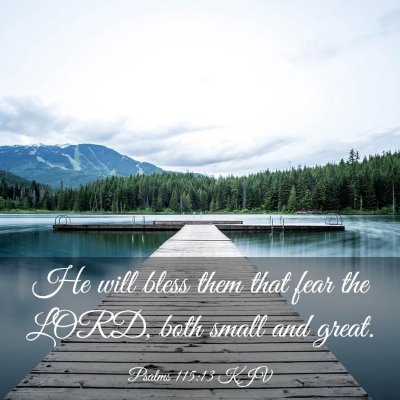 Picture 03 - Psalms 115:13 KJV - He will bless them that fear the LORD, both small - Bible Verse Picture