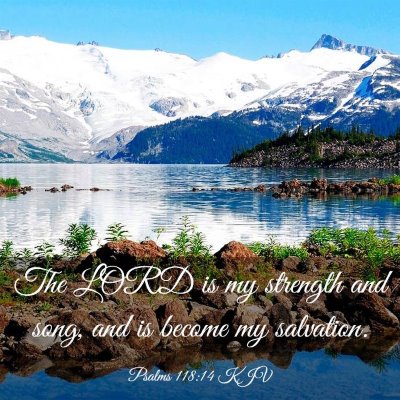 Picture 03 - Psalms 118:14 KJV - The LORD is my strength and song, and is become - Bible Verse Picture