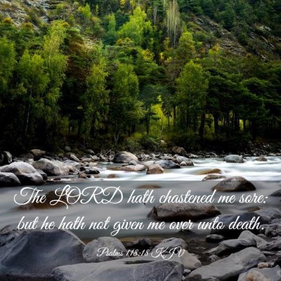 Picture 03 - Psalms 118:18 KJV - The LORD hath chastened me sore: but he hath not - Bible Verse Picture