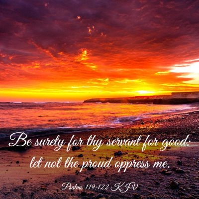 Picture 03 - Psalms 119:122 KJV - Be surety for thy servant for good: let not the - Bible Verse Picture