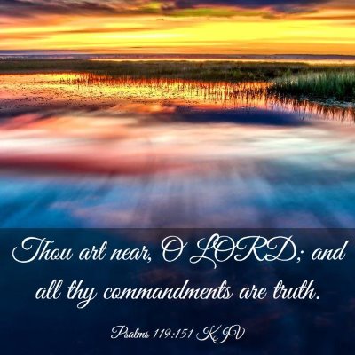 Picture 03 - Psalms 119:151 KJV - Thou art near, O LORD; and all thy commandments - Bible Verse Picture