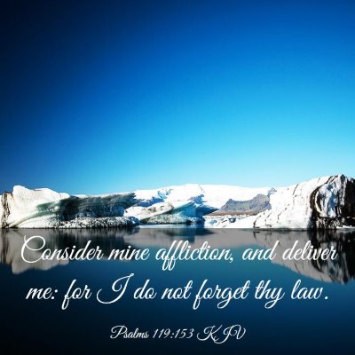 Picture 03 - Psalms 119:153 KJV - Consider mine affliction, and deliver me: for I - Bible Verse Picture