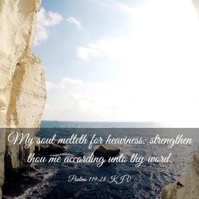 Picture 03 - Psalms 119:28 KJV - My soul melteth for heaviness: strengthen thou me - Bible Verse Picture