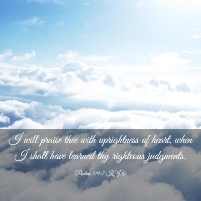 Picture 03 - Psalms 119:7 KJV - I will praise thee with uprightness of heart, - Bible Verse Picture