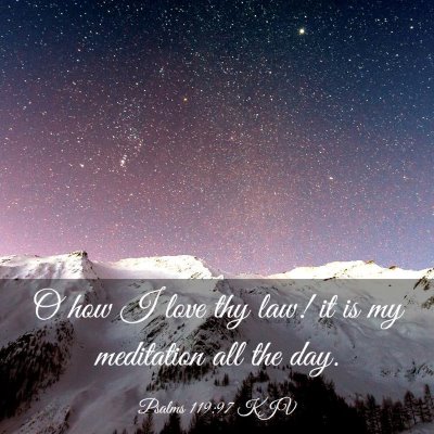 Picture 03 - Psalms 119:97 KJV - O how I love thy law! it is my meditation all the - Bible Verse Picture