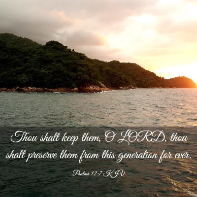 Picture 03 - Psalms 12:7 KJV - Thou shalt keep them, O LORD, thou shalt preserve - Bible Verse Picture