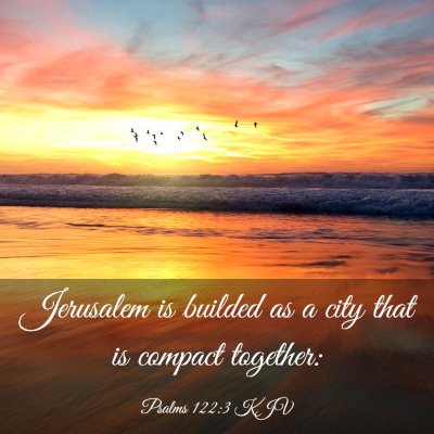 Picture 03 - Psalms 122:3 KJV - Jerusalem is builded as a city that is compact - Bible Verse Picture