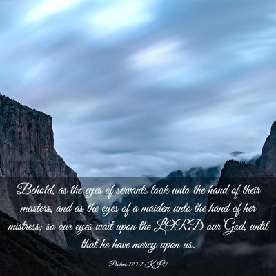 Picture 03 - Psalms 123:2 KJV - Behold, as the eyes of servants look unto the - Bible Verse Picture