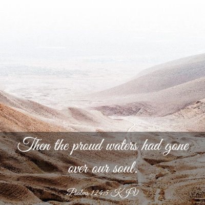Picture 03 - Psalms 124:5 KJV - Then the proud waters had gone over our - Bible Verse Picture
