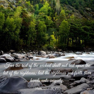 Picture 03 - Psalms 125:3 KJV - For the rod of the wicked shall not rest upon the - Bible Verse Picture