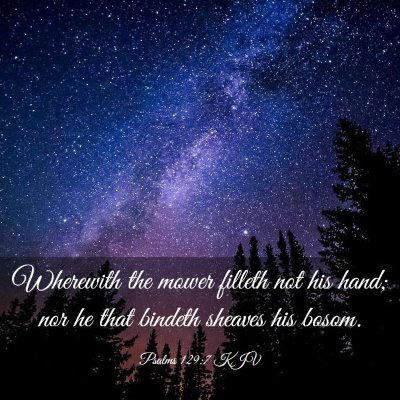 Picture 03 - Psalms 129:7 KJV - Wherewith the mower filleth not his hand; nor he - Bible Verse Picture
