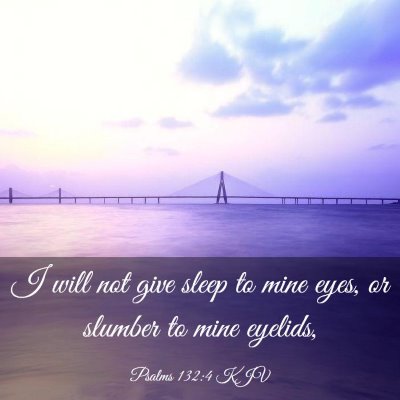 Picture 03 - Psalms 132:4 KJV - I will not give sleep to mine eyes, or slumber to - Bible Verse Picture
