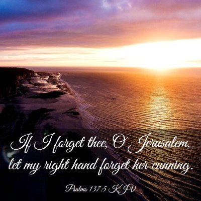 Picture 03 - Psalms 137:5 KJV - If I forget thee, O Jerusalem, let my right hand - Bible Verse Picture