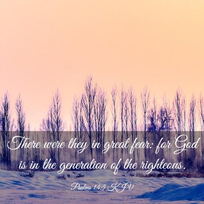 Picture 03 - Psalms 14:5 KJV - There were they in great fear: for God is in the - Bible Verse Picture