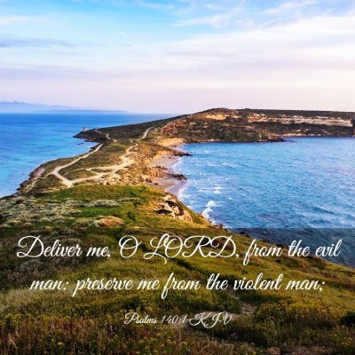 Picture 03 - Psalms 140:1 KJV - Deliver me, O LORD, from the evil man: preserve - Bible Verse Picture